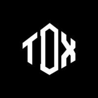 TDX letter logo design with polygon shape. TDX polygon and cube shape logo design. TDX hexagon vector logo template white and black colors. TDX monogram, business and real estate logo.