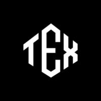 diseño de logotipo de letra tex con forma de polígono. diseño de logotipo en forma de polígono y cubo de tex. tex hexágono vector logo plantilla colores blanco y negro. monograma de tex, logotipo empresarial y inmobiliario.