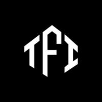 TFI letter logo design with polygon shape. TFI polygon and cube shape logo design. TFI hexagon vector logo template white and black colors. TFI monogram, business and real estate logo.