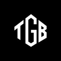 TGB letter logo design with polygon shape. TGB polygon and cube shape logo design. TGB hexagon vector logo template white and black colors. TGB monogram, business and real estate logo.