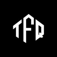 diseño de logotipo de letra tfq con forma de polígono. diseño de logotipo en forma de cubo y polígono tfq. tfq hexágono vector logo plantilla colores blanco y negro. monograma tfq, logotipo comercial e inmobiliario.