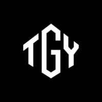 diseño de logotipo de letra tgy con forma de polígono. diseño de logotipo en forma de cubo y polígono tgy. tgy hexágono vector logo plantilla colores blanco y negro. monograma tgy, logotipo comercial e inmobiliario.