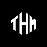 diseño de logotipo de letra thm con forma de polígono. diseño de logotipo en forma de cubo y polígono thm. thm hexágono vector logo plantilla colores blanco y negro. monograma thm, logotipo comercial y inmobiliario.