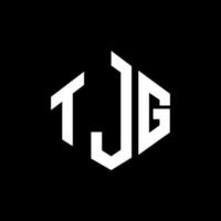 diseño de logotipo de letra tjg con forma de polígono. diseño de logotipo en forma de cubo y polígono tjg. tjg hexágono vector logo plantilla colores blanco y negro. monograma tjg, logotipo comercial e inmobiliario.
