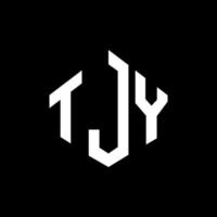 TJY letter logo design with polygon shape. TJY polygon and cube shape logo design. TJY hexagon vector logo template white and black colors. TJY monogram, business and real estate logo.
