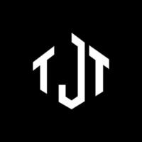 TJT letter logo design with polygon shape. TJT polygon and cube shape logo design. TJT hexagon vector logo template white and black colors. TJT monogram, business and real estate logo.