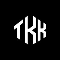 diseño de logotipo de letra tkk con forma de polígono. diseño de logotipo en forma de cubo y polígono tkk. tkk hexágono vector logo plantilla colores blanco y negro. monograma tkk, logotipo empresarial y inmobiliario.