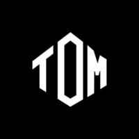 TOM letter logo design with polygon shape. TOM polygon and cube shape logo design. TOM hexagon vector logo template white and black colors. TOM monogram, business and real estate logo.