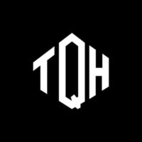 TQH letter logo design with polygon shape. TQH polygon and cube shape logo design. TQH hexagon vector logo template white and black colors. TQH monogram, business and real estate logo.