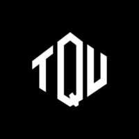 TQU letter logo design with polygon shape. TQU polygon and cube shape logo design. TQU hexagon vector logo template white and black colors. TQU monogram, business and real estate logo.