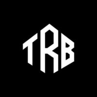 TRB letter logo design with polygon shape. TRB polygon and cube shape logo design. TRB hexagon vector logo template white and black colors. TRB monogram, business and real estate logo.