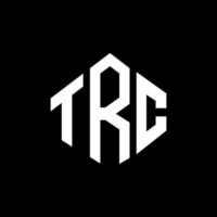 diseño de logotipo de letra trc con forma de polígono. diseño de logotipo de forma de cubo y polígono trc. trc hexágono vector logo plantilla colores blanco y negro. monograma trc, logotipo comercial e inmobiliario.