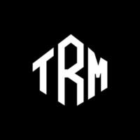 diseño de logotipo de letra trm con forma de polígono. diseño de logotipo en forma de cubo y polígono trm. trm hexágono vector logo plantilla colores blanco y negro. monograma trm, logotipo comercial e inmobiliario.