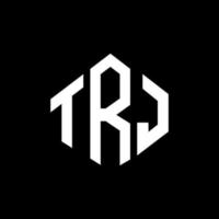 TRJ letter logo design with polygon shape. TRJ polygon and cube shape logo design. TRJ hexagon vector logo template white and black colors. TRJ monogram, business and real estate logo.