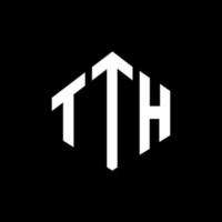 diseño de logotipo de letra tth con forma de polígono. Diseño de logotipo en forma de polígono y cubo. tth hexágono vector logo plantilla colores blanco y negro. tth monograma, logotipo comercial e inmobiliario.