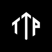 diseño de logotipo de letra ttp con forma de polígono. Diseño de logotipo en forma de cubo y polígono ttp. ttp hexágono vector logo plantilla colores blanco y negro. Monograma ttp, logotipo empresarial y inmobiliario.