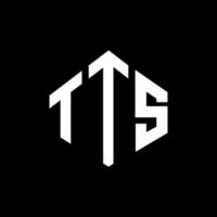 TTS letter logo design with polygon shape. TTS polygon and cube shape logo design. TTS hexagon vector logo template white and black colors. TTS monogram, business and real estate logo.