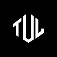 TUL letter logo design with polygon shape. TUL polygon and cube shape logo design. TUL hexagon vector logo template white and black colors. TUL monogram, business and real estate logo.