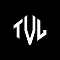 TVL letter logo design with polygon shape. TVL polygon and cube shape logo design. TVL hexagon vector logo template white and black colors. TVL monogram, business and real estate logo.