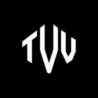 TVV letter logo design with polygon shape. TVV polygon and cube shape logo design. TVV hexagon vector logo template white and black colors. TVV monogram, business and real estate logo.