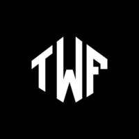 TWF letter logo design with polygon shape. TWF polygon and cube shape logo design. TWF hexagon vector logo template white and black colors. TWF monogram, business and real estate logo.