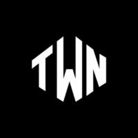 diseño de logotipo de letra twn con forma de polígono. diseño de logotipo de forma de polígono y cubo de twn. twn hexágono vector logo plantilla colores blanco y negro. monograma de la ciudad, logotipo comercial e inmobiliario.