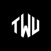 TWU letter logo design with polygon shape. TWU polygon and cube shape logo design. TWU hexagon vector logo template white and black colors. TWU monogram, business and real estate logo.