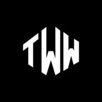 diseño de logotipo de letra tww con forma de polígono. diseño de logotipo en forma de cubo y polígono tww. tww hexágono vector logo plantilla colores blanco y negro. tww monograma, logotipo comercial e inmobiliario.