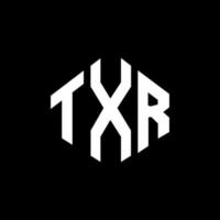 TXR letter logo design with polygon shape. TXR polygon and cube shape logo design. TXR hexagon vector logo template white and black colors. TXR monogram, business and real estate logo.