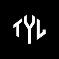 diseño de logotipo de letra tyl con forma de polígono. diseño de logotipo de forma de polígono y cubo de tyl. tyl hexágono vector logo plantilla colores blanco y negro. monograma de tyl, logotipo empresarial y inmobiliario.