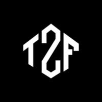 diseño de logotipo de letra tzf con forma de polígono. diseño de logotipo de forma de cubo y polígono tzf. tzf hexágono vector logo plantilla colores blanco y negro. monograma tzf, logotipo comercial e inmobiliario.