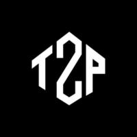 diseño de logotipo de letra tzp con forma de polígono. diseño de logotipo de forma de cubo y polígono tzp. tzp hexágono vector logo plantilla colores blanco y negro. monograma tzp, logotipo comercial y inmobiliario.