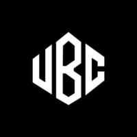 UBC letter logo design with polygon shape. UBC polygon and cube shape logo design. UBC hexagon vector logo template white and black colors. UBC monogram, business and real estate logo.