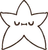 Cute Star Charcoal Drawing vector