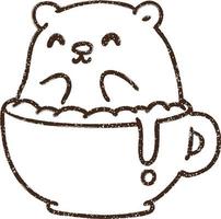 Coffee Bear Charcoal Drawing vector