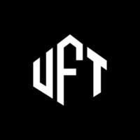 UFT letter logo design with polygon shape. UFT polygon and cube shape logo design. UFT hexagon vector logo template white and black colors. UFT monogram, business and real estate logo.