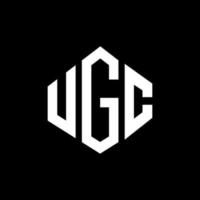 UGC letter logo design with polygon shape. UGC polygon and cube shape logo design. UGC hexagon vector logo template white and black colors. UGC monogram, business and real estate logo.