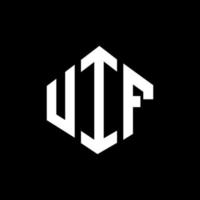 UIF letter logo design with polygon shape. UIF polygon and cube shape logo design. UIF hexagon vector logo template white and black colors. UIF monogram, business and real estate logo.