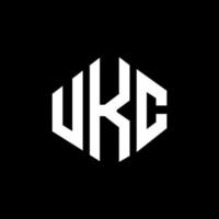 diseño de logotipo de letra ukc con forma de polígono. Diseño de logotipo en forma de cubo y polígono ukc. ukc hexágono vector logo plantilla colores blanco y negro. Monograma ukc, logotipo comercial y inmobiliario.