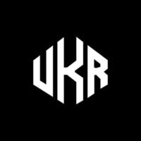 diseño de logotipo de letra ukr con forma de polígono. Diseño de logotipo en forma de cubo y polígono ukr. ukr hexágono vector logo plantilla colores blanco y negro. Monograma ukr, logotipo empresarial y inmobiliario.