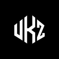 UKZ letter logo design with polygon shape. UKZ polygon and cube shape logo design. UKZ hexagon vector logo template white and black colors. UKZ monogram, business and real estate logo.
