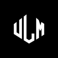 diseño de logotipo de letra ulm con forma de polígono. diseño de logotipo en forma de cubo y polígono de ulm. ulm hexágono vector logo plantilla colores blanco y negro. monograma de ulm, logotipo comercial e inmobiliario.