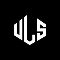 diseño de logotipo de letra uls con forma de polígono. diseño de logotipo en forma de cubo y polígono uls. uls hexágono vector logo plantilla colores blanco y negro. monograma uls, logotipo empresarial y inmobiliario.