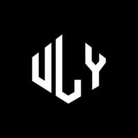 ULY letter logo design with polygon shape. ULY polygon and cube shape logo design. ULY hexagon vector logo template white and black colors. ULY monogram, business and real estate logo.