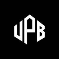 UPB letter logo design with polygon shape. UPB polygon and cube shape logo design. UPB hexagon vector logo template white and black colors. UPB monogram, business and real estate logo.