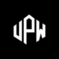 UPW letter logo design with polygon shape. UPW polygon and cube shape logo design. UPW hexagon vector logo template white and black colors. UPW monogram, business and real estate logo.