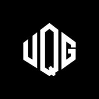 UQG letter logo design with polygon shape. UQG polygon and cube shape logo design. UQG hexagon vector logo template white and black colors. UQG monogram, business and real estate logo.