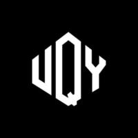 UQY letter logo design with polygon shape. UQY polygon and cube shape logo design. UQY hexagon vector logo template white and black colors. UQY monogram, business and real estate logo.