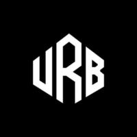 URB letter logo design with polygon shape. URB polygon and cube shape logo design. URB hexagon vector logo template white and black colors. URB monogram, business and real estate logo.