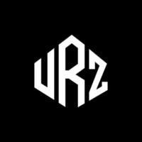 URZ letter logo design with polygon shape. URZ polygon and cube shape logo design. URZ hexagon vector logo template white and black colors. URZ monogram, business and real estate logo.